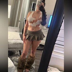 SOLD Darker Wavs FADER Pleated Denim Micro Skirt